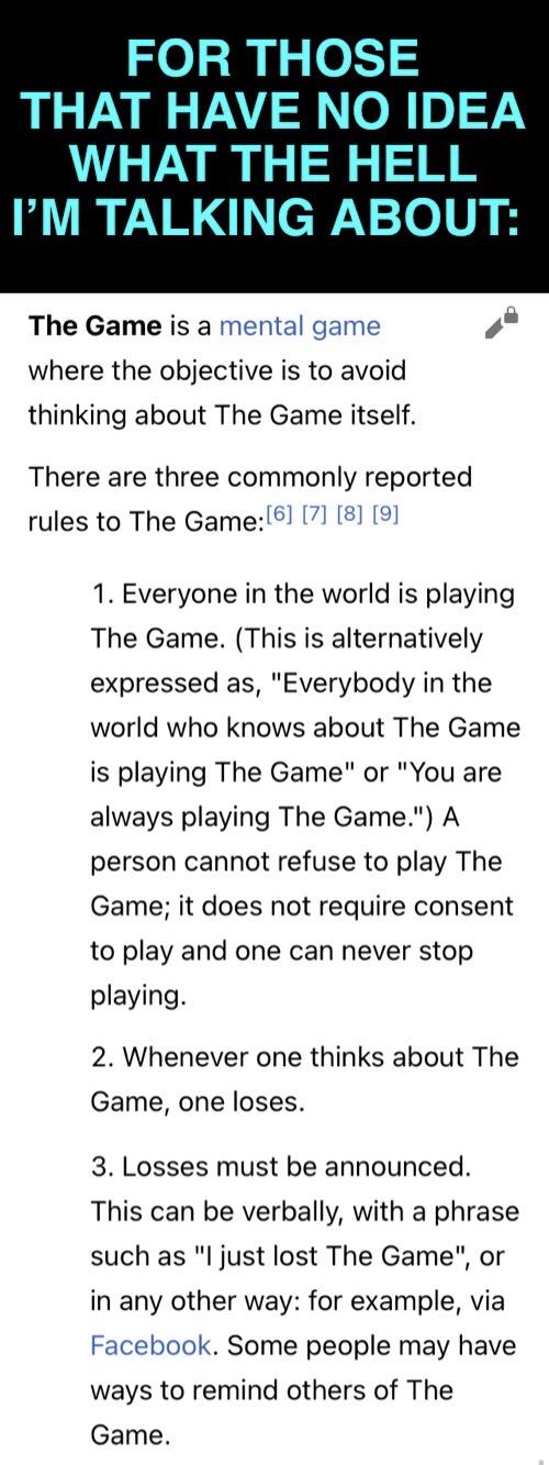 The Game makes use of one of the most interesting parts of human